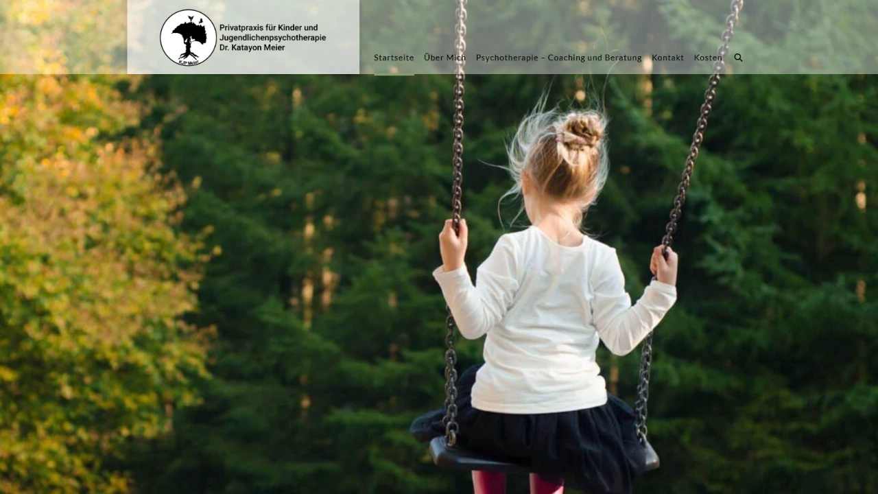 Website-Ausschnitt: Kinder- und Jugendpsychotherapie