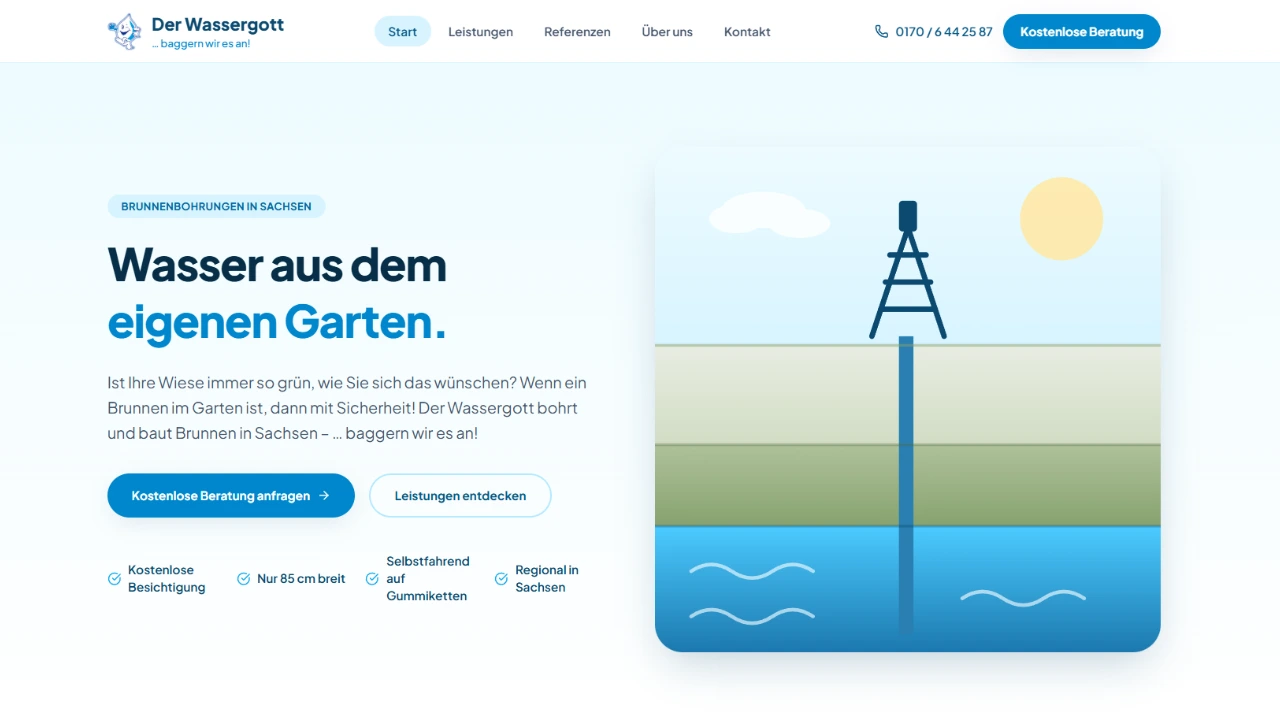 Website-Ausschnitt: Brunnenbau